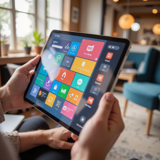 Tablet computer review with modern device showing productivity and creative applications